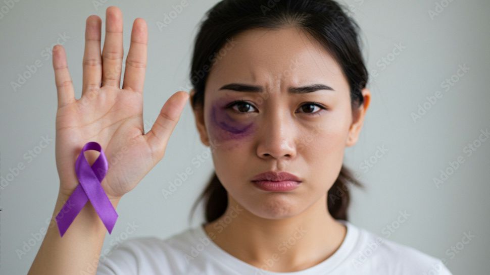 Mulher que sofreu violência doméstica