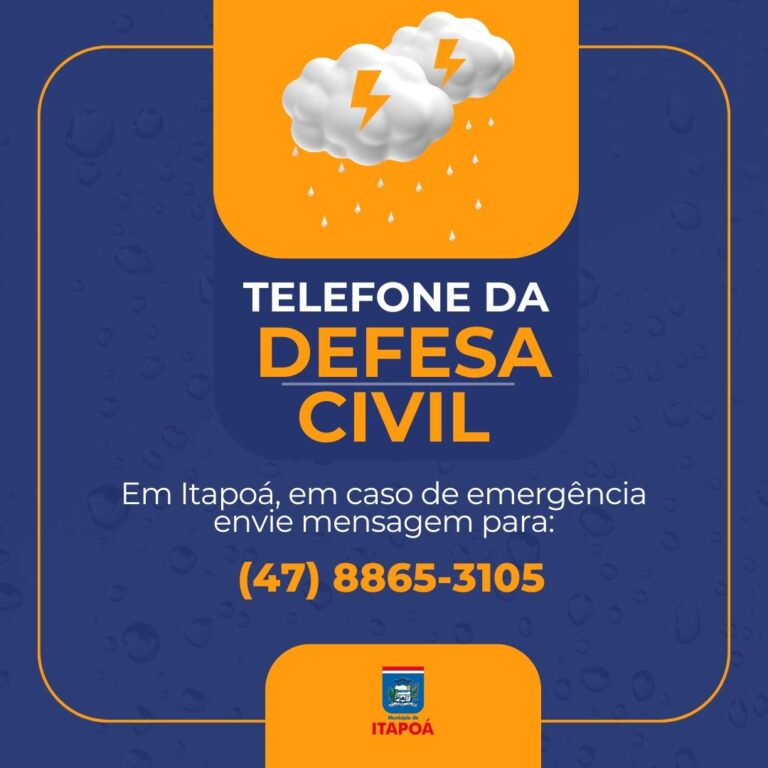 Defesa Civil de Itapoá reforça canais de contato durante período de fortes chuvas