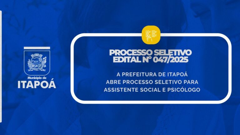 Itapoá abre processo seletivo para contratação temporária de assistente social e psicólogo