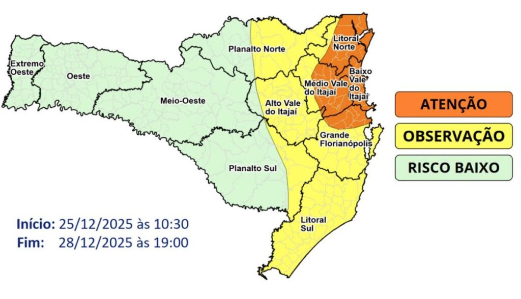 Mapa defesa civil SC