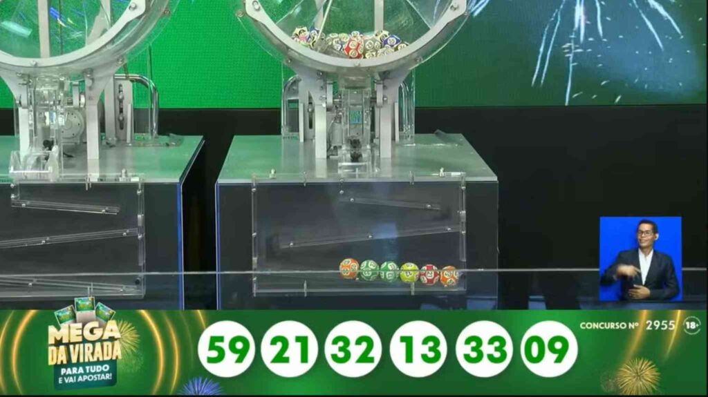 Números sorteados da Mega da Virada 2025 — Foto: Caixa/Reprodução