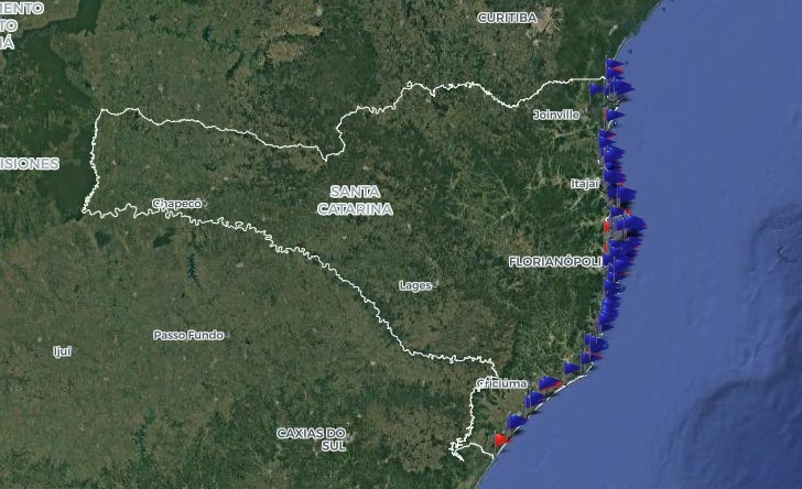 Mapa de balneabilidade IMA