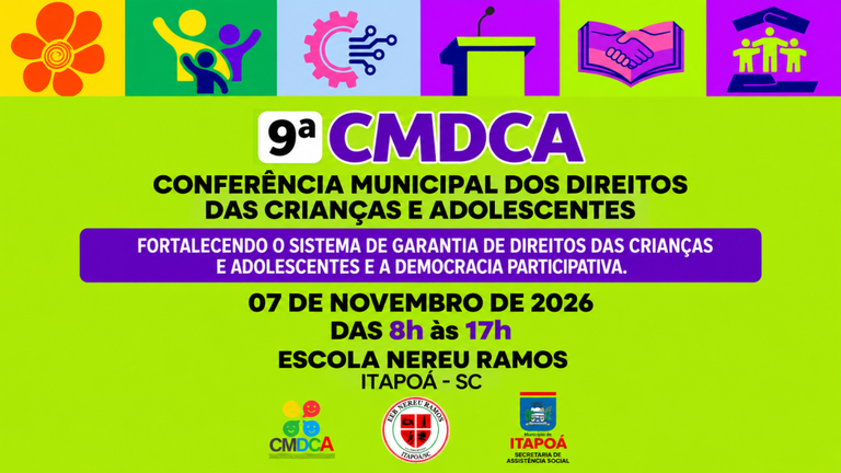 Itapoá realiza conferência municipal dos direitos da criança e do adolescente em 7 de novembro
